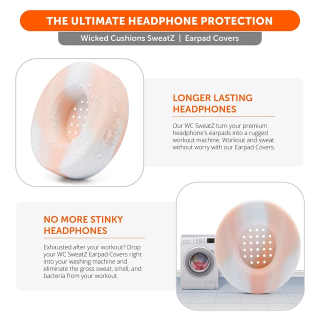 Alt view image 5 of 7 - SweatZ Beats Solo - Patented Sweat Covers for Beats Solo 4, 3 & 2 Made by Wicked Cushions Made with Premium Silicone, Sweatproof, Washable & Preserves Comfort Pink Marble