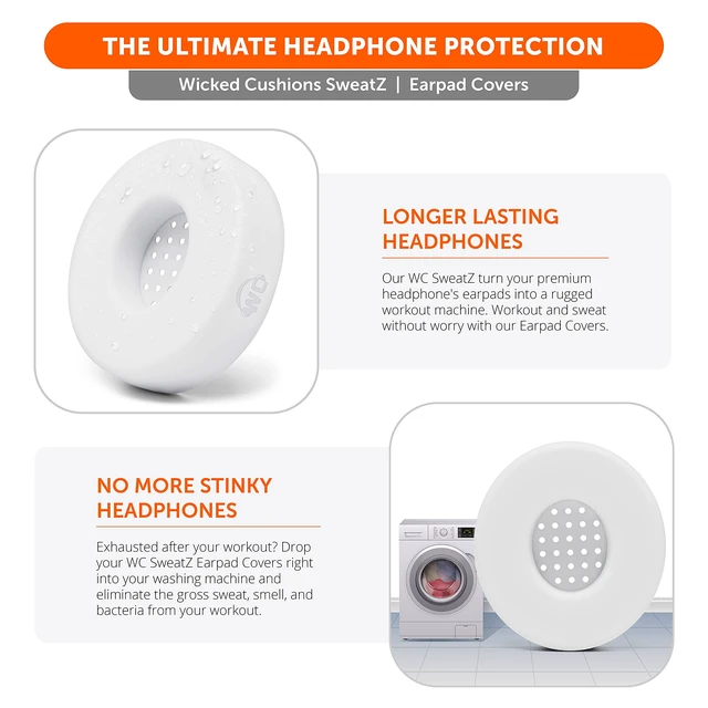 Alt view image 6 of 7 - SweatZ Beats Solo - Patented Sweat Covers for Beats Solo 4, 3 & 2 Made by Wicked Cushions Made with Premium Silicone, Sweatproof, Washable & Preserves Comfort White