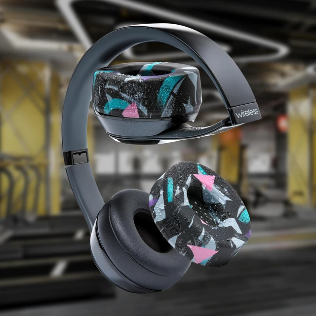 Alt view image 4 of 7 - SweatZ Beats Solo - Patented Sweat Covers for Beats Solo 4, 3 & 2 Made by Wicked Cushions Made with Premium Silicone, Sweatproof, Washable & Preserves Comfort 90's Black