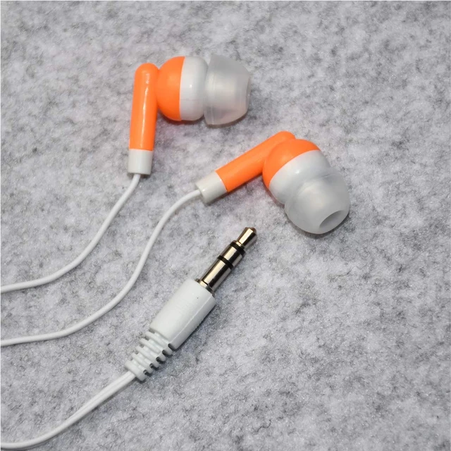 Alt view image 6 of 7 - Wholesale Earbuds Bulk Headphones Individually Bagged 50 Pack for iPhone, Android, MP3 Player for Schools, Libraries, Hospitals (Orange)