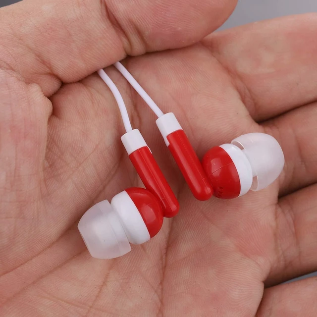 Alt view image 6 of 7 - Wholesale Bulk Eearbuds Headphones 100 Pack for Kids,Classroom,Labs,Students and Adults (Red)