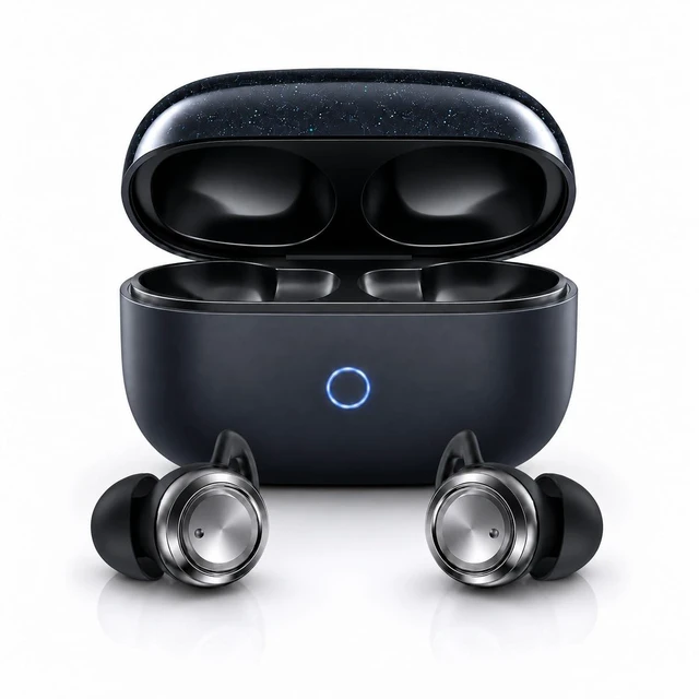Main image of ANC Sleep Earbuds for Side Sleepers, Mini Low-Profile Sleeping Headphones for Snoring & Night Noise, Sleep Mode with No Low-Battery Beep, White Noise, 48H Charging Case, Bluetooth 6.0, Black