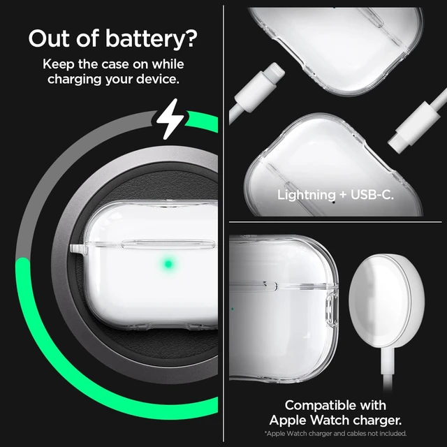 Alt view image 5 of 6 - Ultra Hybrid Designed for AirPods Pro 2 Case (2022/2023) TPU & PC Dual Layer Protection, Anti-Yellowing Clear Cover with Wireless Charging Compatibility - Crystal Clear