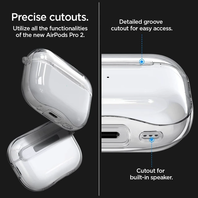 Alt view image 6 of 6 - Ultra Hybrid Designed for AirPods Pro 2 Case (2022/2023) TPU & PC Dual Layer Protection, Anti-Yellowing Clear Cover with Wireless Charging Compatibility - Crystal Clear
