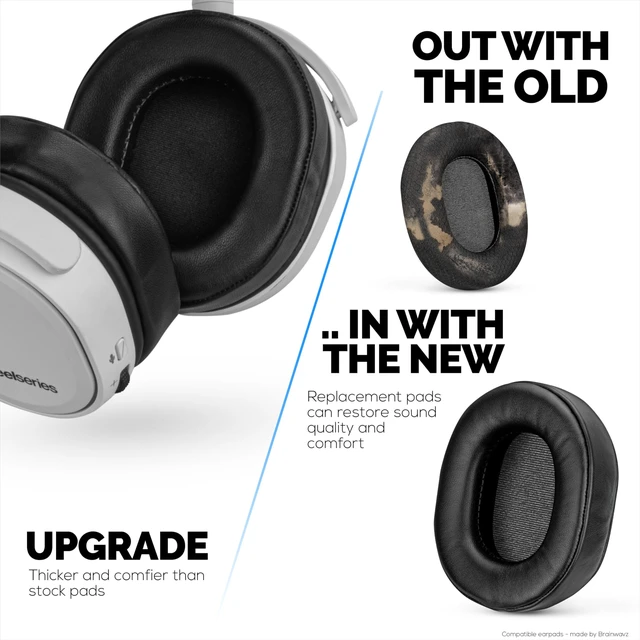Alt view image 6 of 7 - Sheepskin Earpads for Steelseries Arctis 1, 3, 5, 7, 9, PRO & Prime Headsets, Real Leather with Memory Foam - Thicker, Comfier & Long Lasting, by