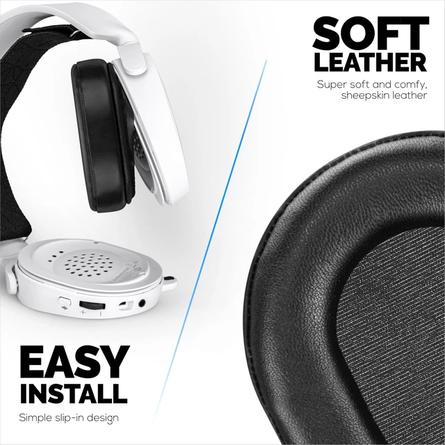 Alt view image 7 of 7 - Sheepskin Earpads for Steelseries Arctis 1, 3, 5, 7, 9, PRO & Prime Headsets, Real Leather with Memory Foam - Thicker, Comfier & Long Lasting, by