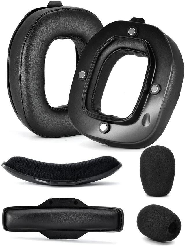 Main image of Protein Leather Earpads for Astro A40 TR Headset A40 TR Mod Kit Ear Cushions and Headband, Upgrade High-Density Noise Cancelling Foam, Added Thickness