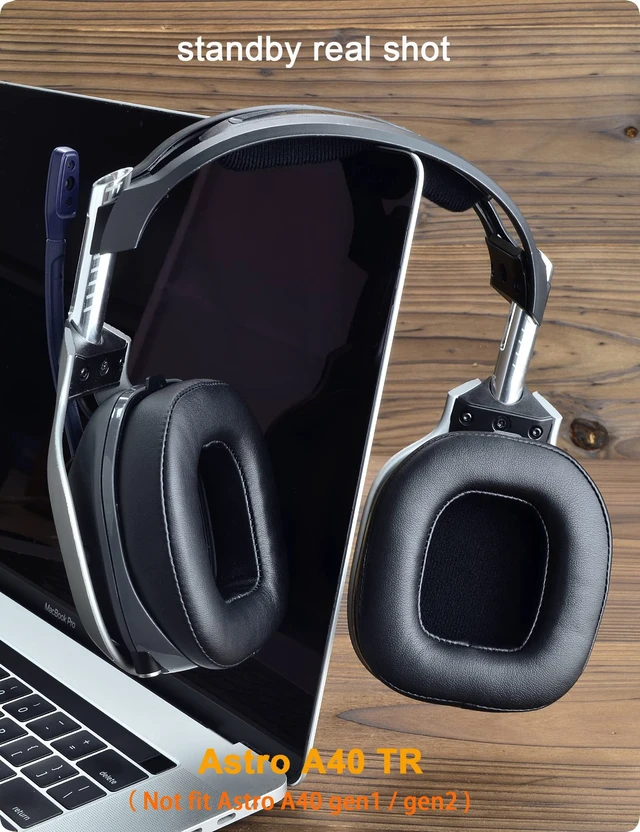 Alt view image 4 of 6 - Protein Leather Earpads for Astro A40 TR Headset A40 TR Mod Kit Ear Cushions and Headband, Upgrade High-Density Noise Cancelling Foam, Added Thickness