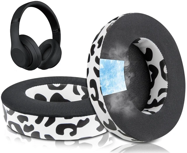 Main image of Cooling Gel Earpads Replacement for Beats Studio 2 & Studio 3 Wired & Wireless Headphones, Ear Pads Cushions with High-Density Noise Isolation Foam, Added Thickness - Snow Leopard