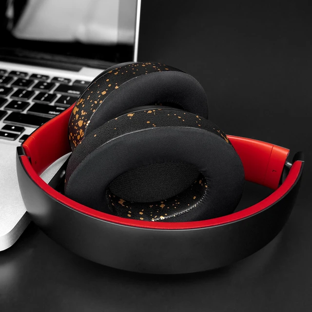 Alt view image 7 of 7 - Cooling Gel Earpads Replacement for Beats Studio 2 & Studio 3 Wired & Wireless Headphones, Ear Pads Cushions with High-Density Noise Isolation Foam, Added Thickness - Black Gold