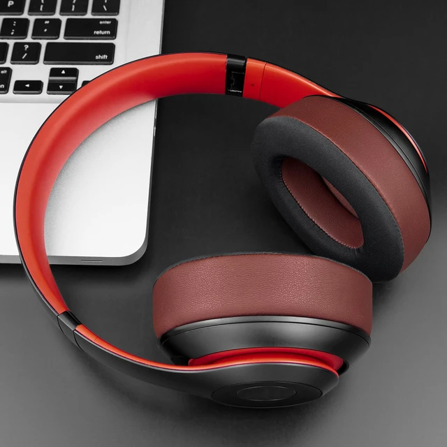 Alt view image 4 of 7 - Cooling Gel Earpads Replacement for Beats Studio 2 & Studio 3 Wired & Wireless Headphones, Ear Pads Cushions with High-Density Noise Isolation Foam, Added Thickness - Burgundy