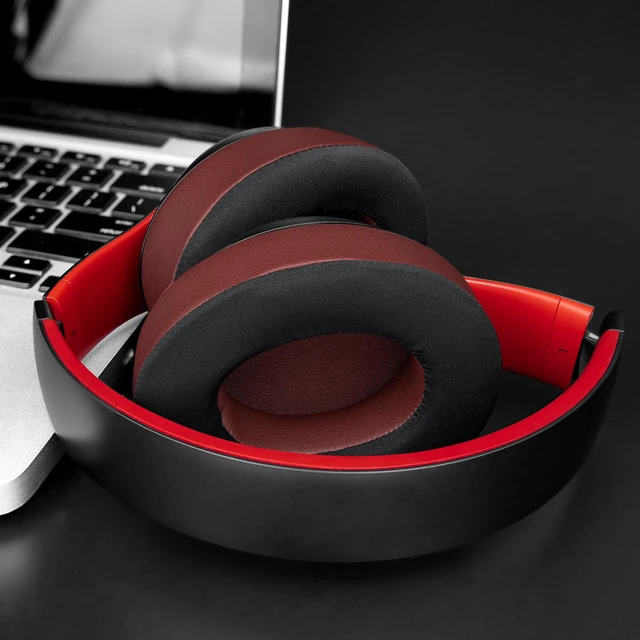Alt view image 7 of 7 - Cooling Gel Earpads Replacement for Beats Studio 2 & Studio 3 Wired & Wireless Headphones, Ear Pads Cushions with High-Density Noise Isolation Foam, Added Thickness - Burgundy