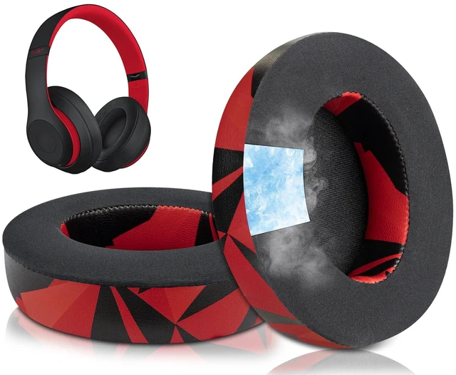 Main image of Cooling Gel Earpads Replacement for Beats Studio 2 & Studio 3 Wired & Wireless Headphones, Ear Pads Cushions with High-Density Noise Isolation Foam, Added Thickness - Red Storm