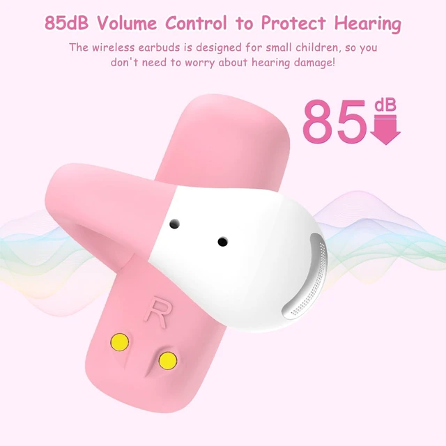 Alt view image 4 of 7 - Kids True Wireless Earbuds, Open Ear Headphones for Boy Girl Teen 85dB Volume Limit, 5g Ultra-light, Bluetooth 5.4, 20H Charging Case, Built-in Mic for Study Music Call, Smart Touch Control