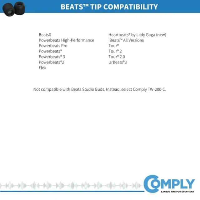 Alt view image 6 of 7 - Memory Foam Replacement Ear Tips, Black, Small (3 Pairs) For Beats Powerbeats Pro, Beats Flex, Beats X, Powerbeats 1, 2, 3, Ultimate Comfort, Secure Fit, Superior Noise Isolation