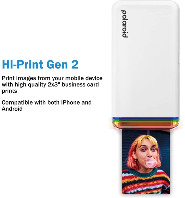 Alt view image 2 of 6 - Hi Print + 40 Photo Bundle, 2nd Generation Phone Printer, 2x3 Pocket Photo Printer, Portable Bluetooth Photo Printer for iPhone & Android Cleaning Cloth