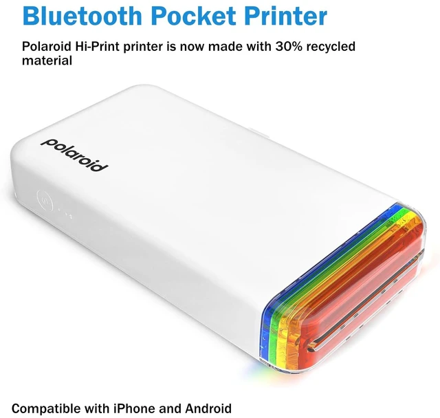 Alt view image 3 of 6 - Hi Print + 40 Photo Bundle, 2nd Generation Phone Printer, 2x3 Pocket Photo Printer, Portable Bluetooth Photo Printer for iPhone & Android Cleaning Cloth