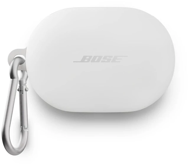 Main image of QuietComfort Earbuds Silicone Case Cover, Protective Silicone Exterior, with Aluminum Carabiner for Convenient Carrying, White Smoke