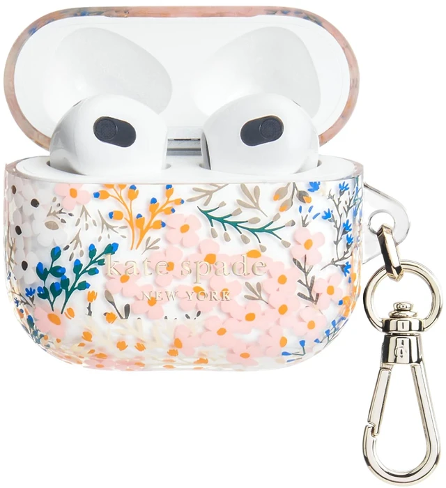 Main image of AirPods 3 Case - Multi Floral Rose Stylish Case with Luxe Gold Ring Keychain for Bag, Tote, Backpack, and More - Protective and Lightweight Case for AirPods 3