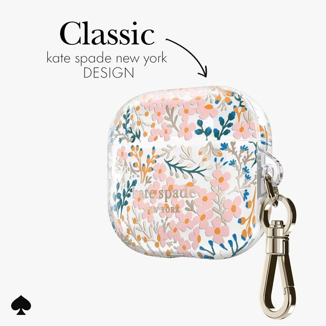 Alt view image 3 of 7 - AirPods 3 Case - Multi Floral Rose Stylish Case with Luxe Gold Ring Keychain for Bag, Tote, Backpack, and More - Protective and Lightweight Case for AirPods 3