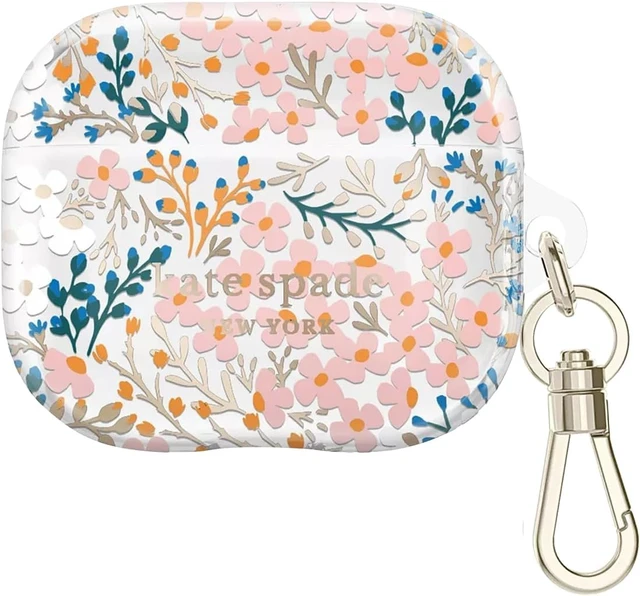 Alt view image 7 of 7 - AirPods 3 Case - Multi Floral Rose Stylish Case with Luxe Gold Ring Keychain for Bag, Tote, Backpack, and More - Protective and Lightweight Case for AirPods 3