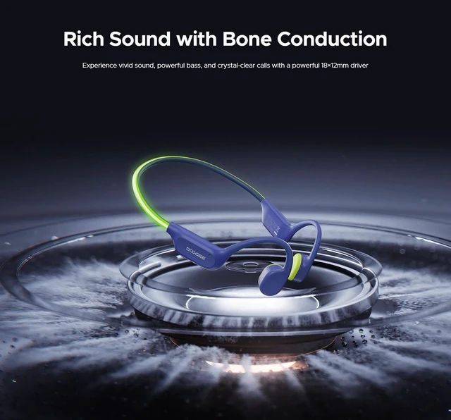 Alt view image 6 of 7 - Open-Ear IP68 Waterproof Swimming Headphones with Light Strip Bluetooth + 32GB MP3 Modes Bone Conduction Underwater Headphones, Fast Charge; 10H battery; Swimming/Water sports-Blue