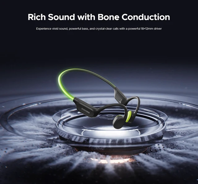 Alt view image 6 of 7 - Open-Ear IP68 Waterproof Swimming Headphones with Light Strip Bluetooth + 32GB MP3 Modes Bone Conduction Underwater Headphones, Fast Charge; 10H battery; Swimming/Water sports-Black
