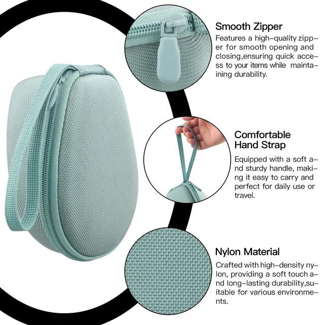 Alt view image 3 of 7 - Hard Case for SHOKZ OpenRun Pro 2/1/Mini,OpenMove,OpenSwim, Cyan Compatible with All Dual-Size SHOKZ Open-Ear Bone Conduction Sport Headphones, Standard And Mini Fit, Custom-Molded Insert