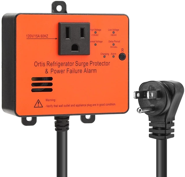 Main image of Refrigerator Surge Protector & Power Failure Alarm, Protects Against Voltage Abnormalities, with LED Indicator Light & 110dB Alarm, Ideal for Refrigerators, Freezers, and Sewage