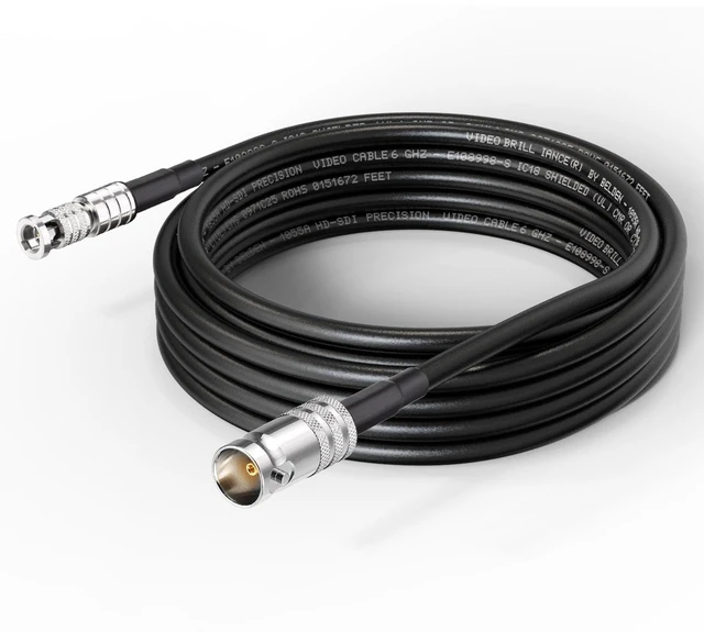 Main image of BNC Female to HDBNC Male Cable 10ft Belden Micro SDI to SDI Cable 75 Ohm 3G/6G/12G-SDI Support, for Blackmagic Video Assist Monitor Cameras Video Switchers 1-Pack