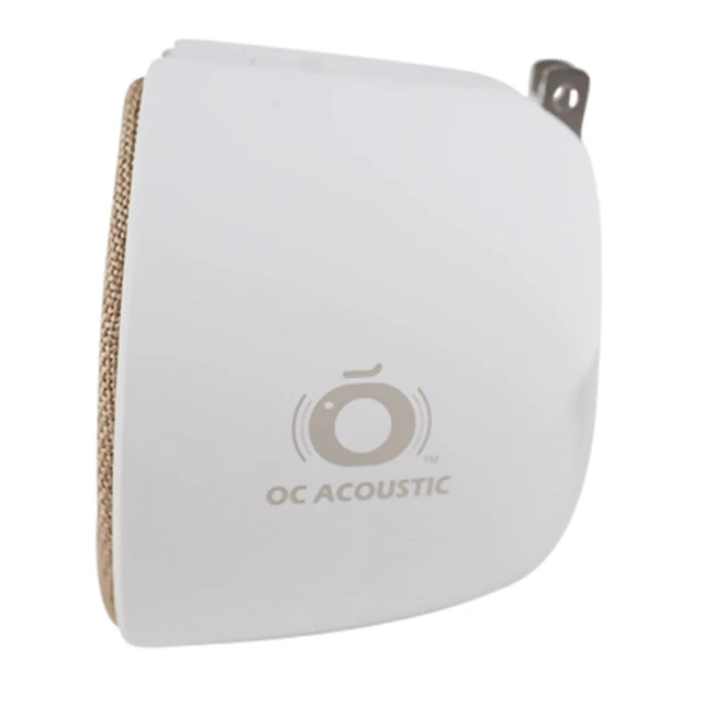 Alt view image 7 of 7 - Newport Plug-in Outlet Speaker with Bluetooth 5.1 and Built-in USB Type-A Charging Port (Champagne/White)
