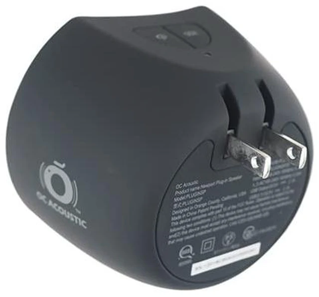 Alt view image 4 of 7 - Newport Plug-in Outlet Speaker with Bluetooth 5.1 and Built-in USB Type-A Charging Port (Charcoal Gray/Black)