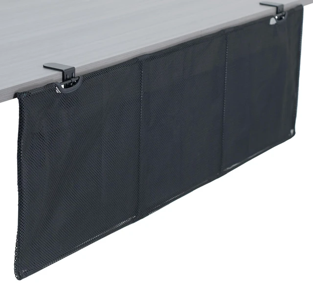 Main image of Black Clamp-on 48 inch Desk Cable Management Sleeve, DESK-SKIRT-48P Privacy Desk Skirt, Cable Organizer, Wire Hider Kit Panel System