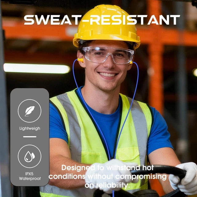 Alt view image 4 of 7 - Ear Plug Headphones for Work, Work Earbuds USB Type C Headphones Earphones for Industrial Safety Construction(Without Mic & Control)