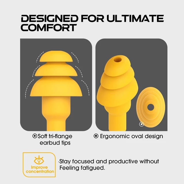 Alt view image 3 of 7 - Ear Plug Headphones for Work, Work Earbuds USB Type C Headphones Earphones for Industrial Safety Construction(Without Mic & Control)