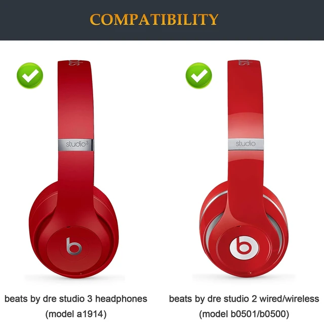 Alt view image 2 of 6 - Beat Headband Replacement Studio 3 Arch Band as Same as Stock Parts Repair Kit Compatible with Beats by Dre Studio 3 (A1914) and Studio 2 Wired/Wireless (B0500/B0501) Over-Ear Headphones (Red)