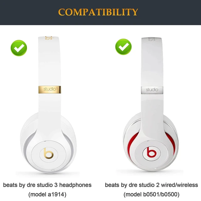 Alt view image 2 of 6 - Beat Studio 3 Replacement Headband - Stock Arch Band Parts Repair Kit Compatible With Beats by Dre Studio 3 (A1914) and 2 Wired/Wireless (B0500/B0501) Over-Ear Headphones (White)
