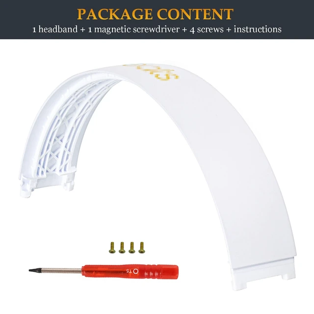 Alt view image 6 of 6 - Beat Studio 3 Replacement Headband - Stock Arch Band Parts Repair Kit Compatible With Beats by Dre Studio 3 (A1914) and 2 Wired/Wireless (B0500/B0501) Over-Ear Headphones (White)