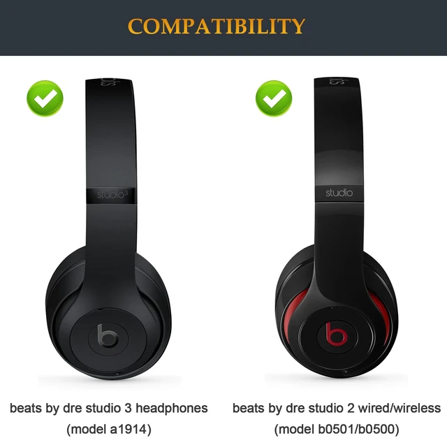 Alt view image 2 of 6 - Beat Studio 3 Headband Replacement Parts as Same as Stock Arch Band Repair Kit Compatible with Beats by Dre Studio 3/A1914 and Studio 2 Wired/Wireless (B0500/B0501) Over-Ear Headphones (Matte Black)