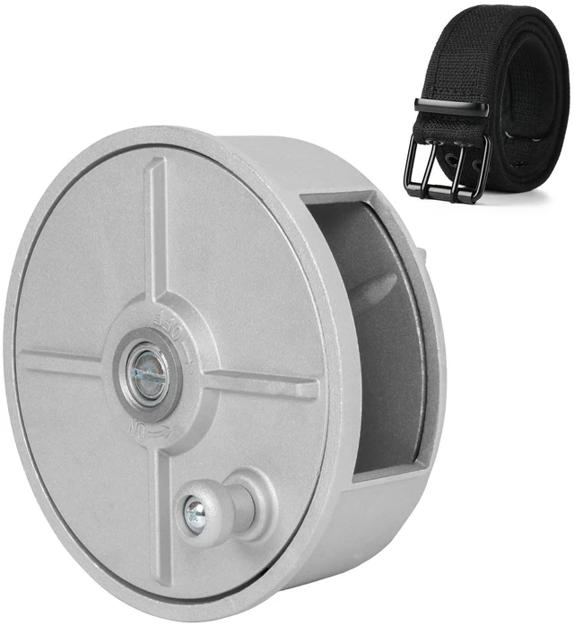 Main image of Tie Wire Reel Kit, Aluminum Rewindable Dispenser with Black Work Belt Compatible with 12-18 Gauge Wire, Ambidextrous Design for Left or Right-Handed Use, Ideal for Rebar Tying and Construction