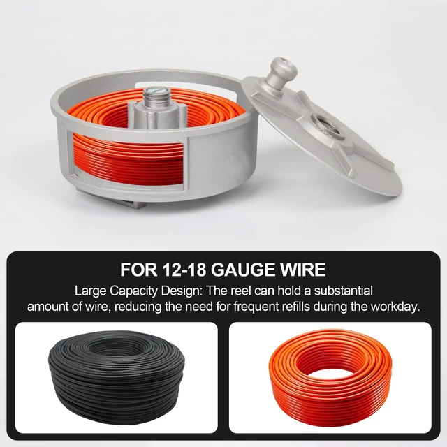 Alt view image 4 of 7 - Tie Wire Reel Kit, Aluminum Rewindable Dispenser with Green Work Belt Compatible with 12-18 Gauge Wire, Ambidextrous Design for Left or Right-Handed Use, Ideal for Rebar Tying and Construction