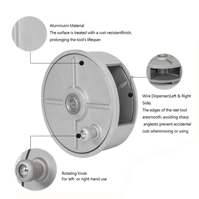 Alt view image 3 of 7 - Tie Wire Reel Kit, Aluminum Rewindable Dispenser with Green Work Belt Compatible with 12-18 Gauge Wire, Ambidextrous Design for Left or Right-Handed Use, Ideal for Rebar Tying and Construction
