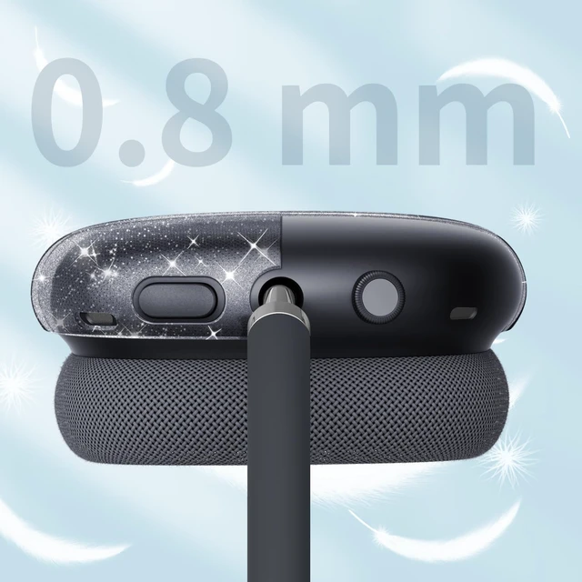 Alt view image 4 of 7 - Clear Case for AirPods Max 2 (2026) and AirPods Max 1 (2024/2020) Soft TPU Protective Cover, Anti-Scratch, Transparent Accessories Skin Protector, Travel Daily Use, Glittering Black
