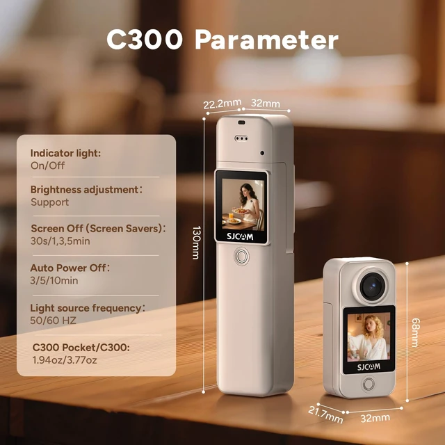 Alt view image 7 of 7 - C300 Vlogging Camera,64GB 4K Action Camera,Magnetic Body Cam & Handheld Detachable Design, Vlogs for Content Creators YouTube Streaming,7Hour Power,Stabilization,Waterproof,White