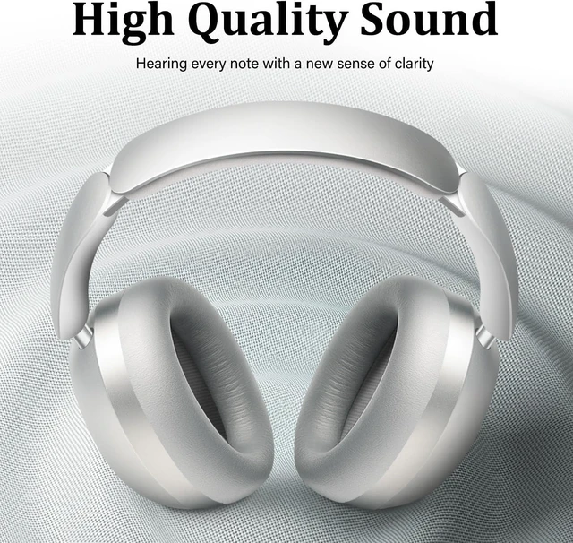 Alt view image 4 of 7 - Y04 Wireless Over-Ear Headphones, Active Noise Cancelling, Sliver Wireless Bluetooth Headphones with 48H Playtime, Hi-Res Audio, Foldable & lightweight, Soft Ear Cushion All-Day for Comfort