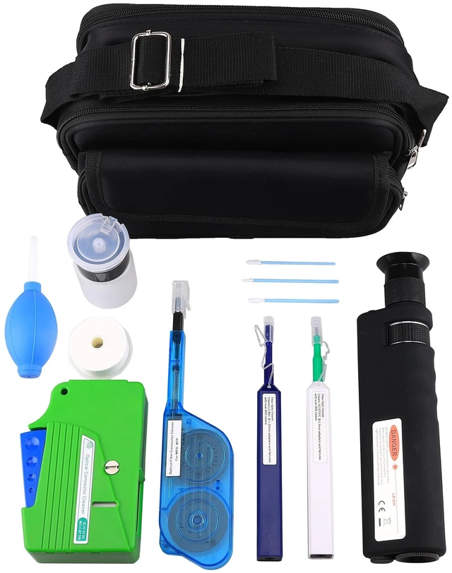 Main image of Fiber Optic Cleaning Kit with Inspection Microscope, Cleaning Box 1.25MM/2.5MM/MPO Cleaning Pens for SC/LC/FC Connections