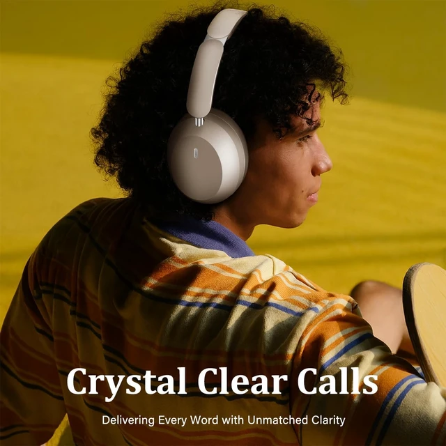 Alt view image 6 of 7 - Y04 Wireless Over-Ear Headphones, Noise Cancelling, Starlight Wireless Bluetooth Headphones with 48H Playtime, Hi-Res Audio, Foldable & lightweight, Soft Ear Cushion All-Day for Comfort