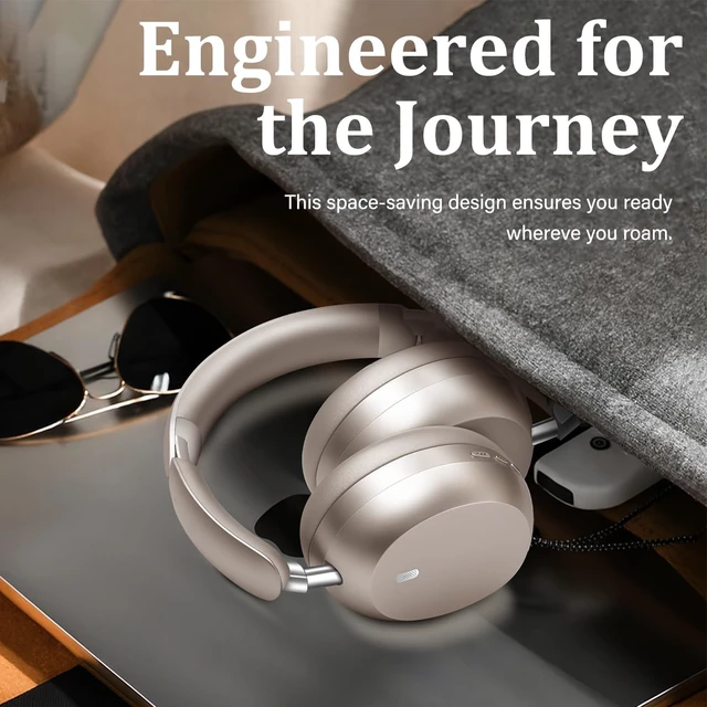 Alt view image 7 of 7 - Y04 Wireless Over-Ear Headphones, Noise Cancelling, Starlight Wireless Bluetooth Headphones with 48H Playtime, Hi-Res Audio, Foldable & lightweight, Soft Ear Cushion All-Day for Comfort