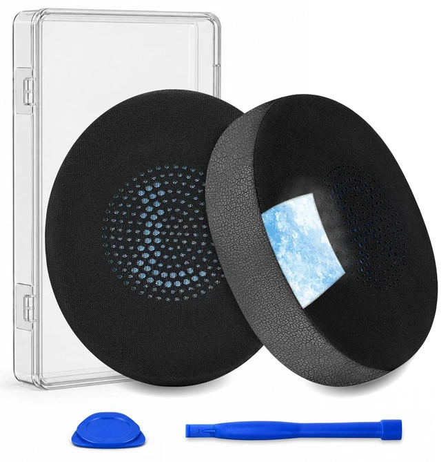 Main image of Replacement Ear Pads for Jabra Evolve2 65 (Evolve 2 65MS 65UC MS UC)/Evolve2 40 (40UC 40MS USB)/Elite 45h On-Ear Wireless Headset, Earpads Ear Cushions Ear Cups Cover Repair Parts (Jet Black)