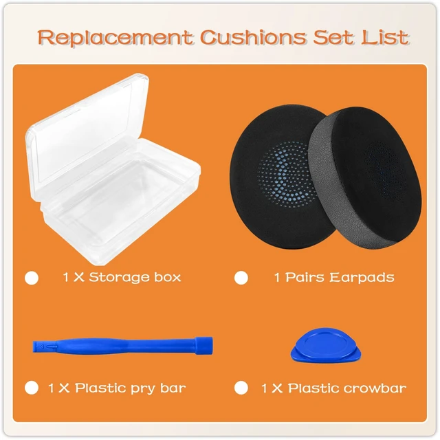 Alt view image 4 of 7 - Replacement Ear Pads for Jabra Evolve2 65 (Evolve 2 65MS 65UC MS UC)/Evolve2 40 (40UC 40MS USB)/Elite 45h On-Ear Wireless Headset, Earpads Ear Cushions Ear Cups Cover Repair Parts (Jet Black)